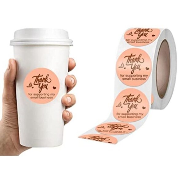 500 PCS Thank You For Supporting  My Small Business 1" Stickers Waterproof Choos - Picture 4 of 9